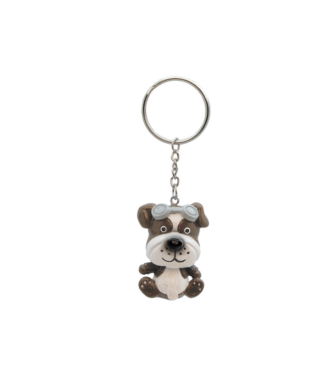 Keychain: Aviator Dog Bobble Head