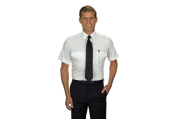 Phillips Van-Heusen Corp Shirt: Aviator SS Blu 14.5