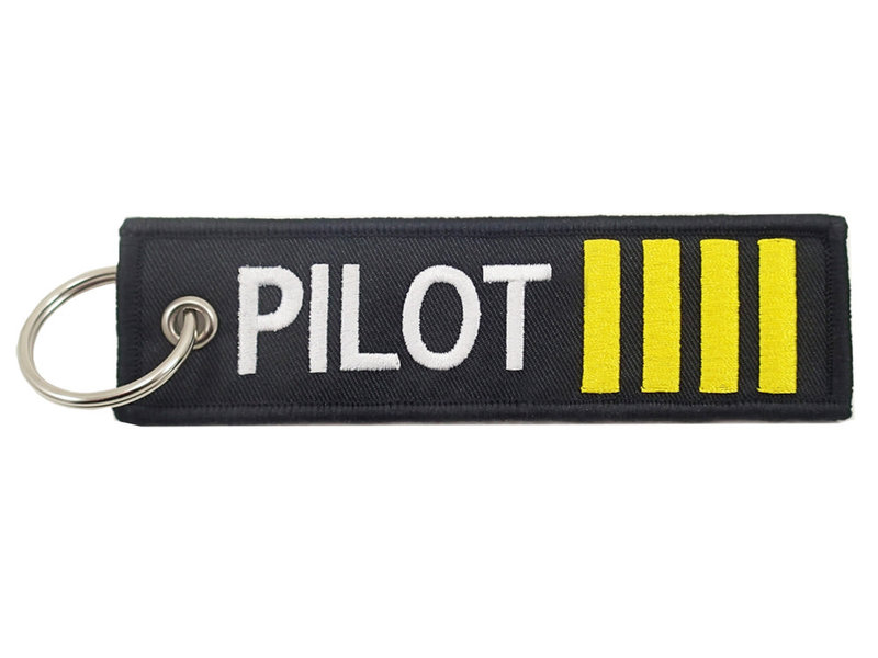 Mr. Pilot Aviation Shop Key Chain: Pilot Embroidered 4 Stripe