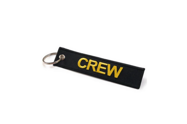 Mr. Pilot Aviation Shop Key Chain: Embroidered Crew Black & Gold