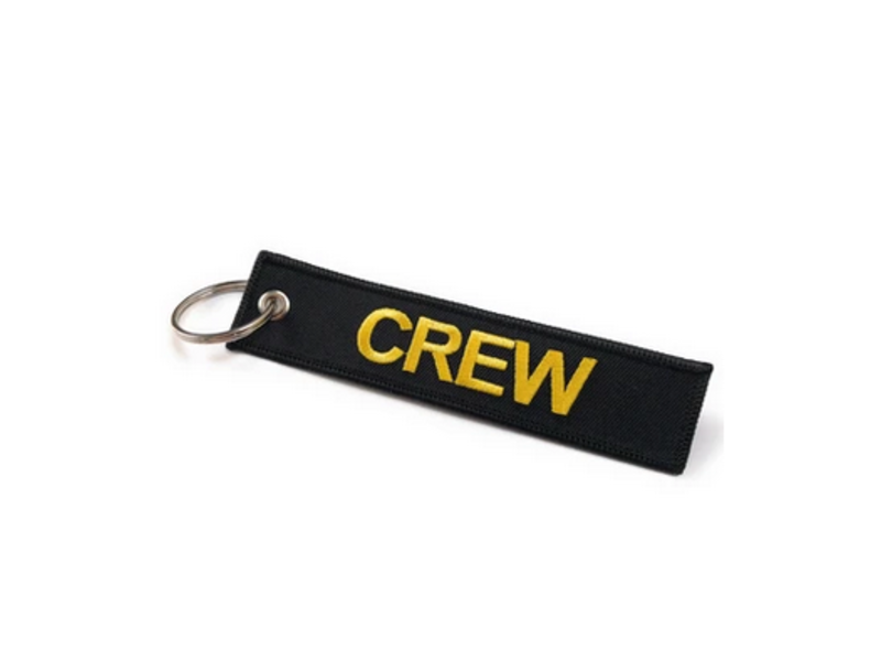 Mr. Pilot Aviation Shop Key Chain: Embroidered Crew Black & Gold