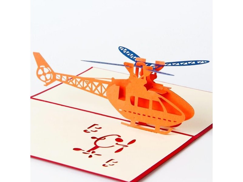 Helicopter 3D Card Red