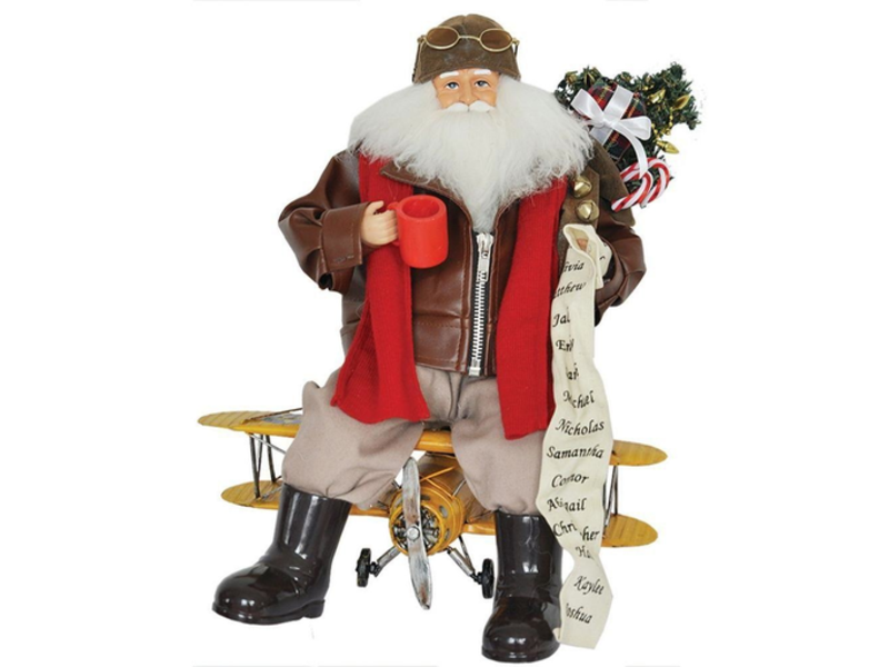 18'' Biplane Santa Pilot