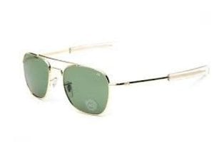 AO Eyewear, Inc. AO: Original Pilot Gold Frame, Banyonet, Green Lens, 52