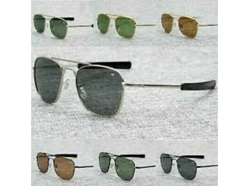AO Eyewear, Inc. AO: Original Pilot Silver Frame, Bayonet, Gray Lens, 52