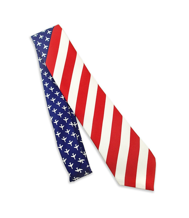 Tie: USA Flag, RWB Planes