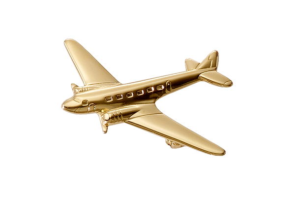 Johnson's Pin: DC-3 Pin (Large Gold)