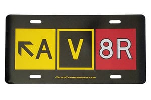 AV8R Taxiway Sign Aluminum License Plate