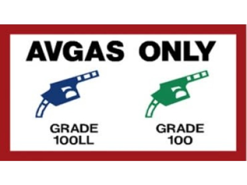 AVGAS ONLY FUEL  Decal