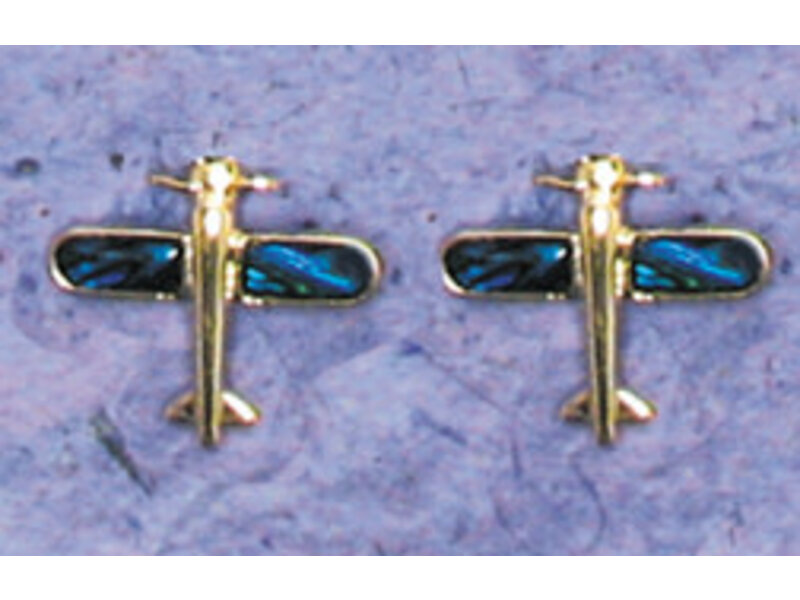 Earrings: Paua Shell Airplanes