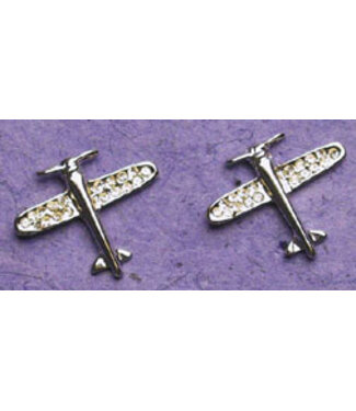 Earrings: Jet with Crystals Silver
