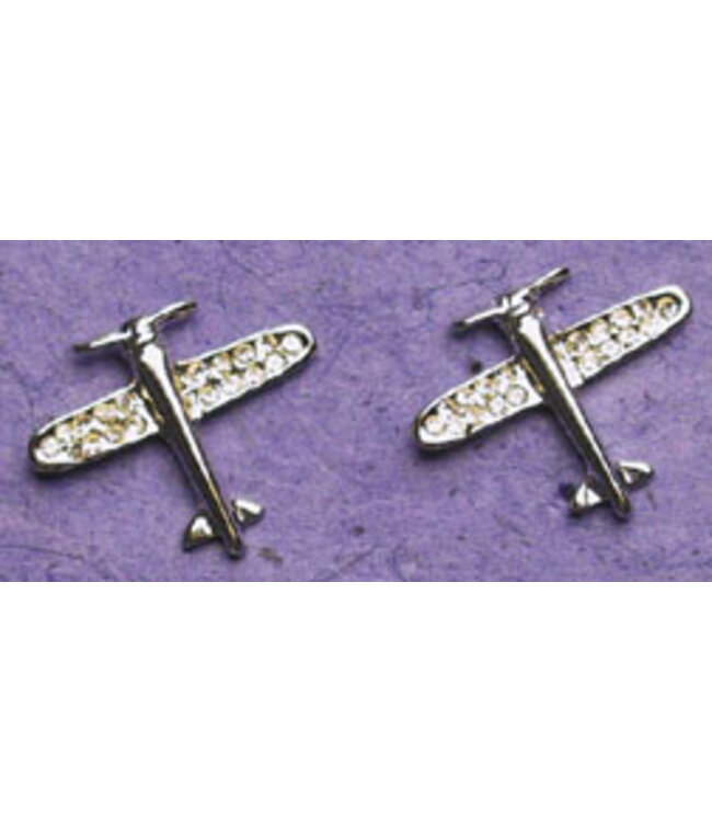 Earrings: Jet with Crystals Silver