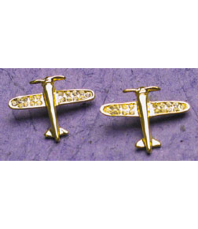 Earrings: Crystal Airplane Gold