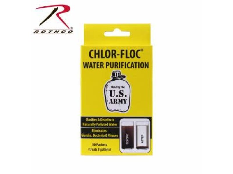 Chlor Floc Military Water Purification Powder Packets (30 Pieces, Up to 8 Gallons)