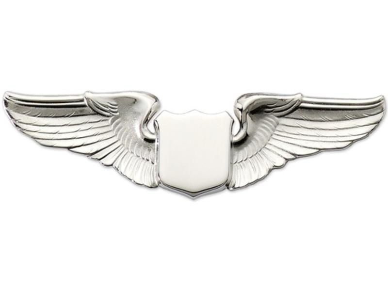 Pin: 3" Wing Shield Silver