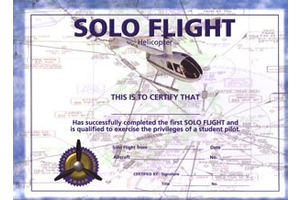 Helicopter Solo Flight Certificate