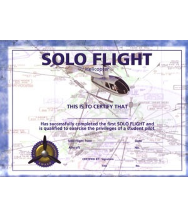 Helicopter Solo Flight Certificate