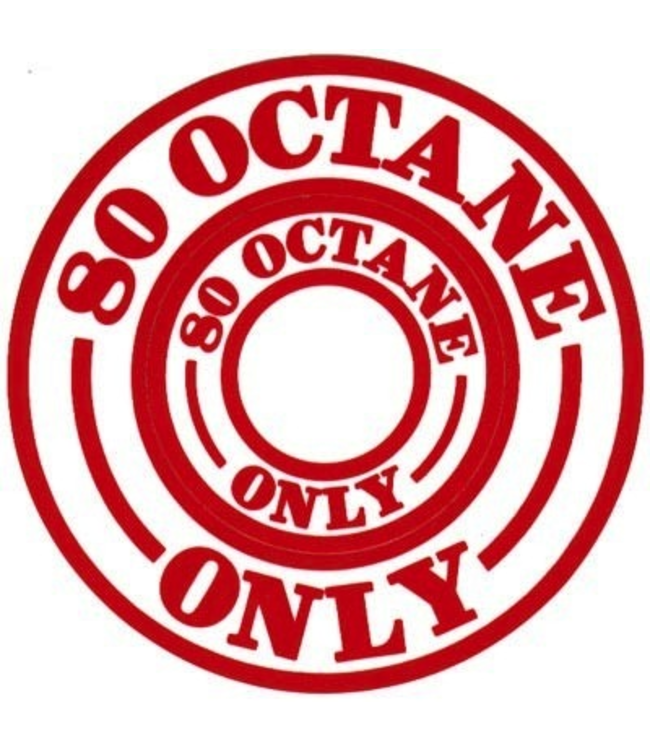 80 Octane Placard / red
