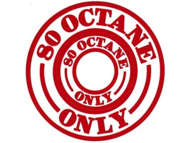 80 Octane Placard / red