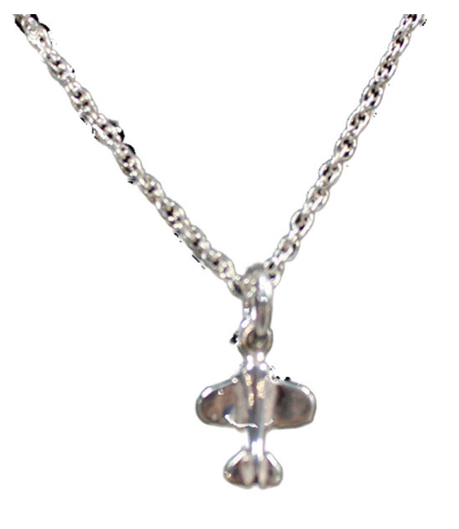 Simple Silver Airplane Charm