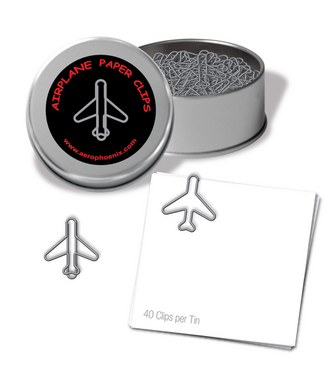 Jet Airplane Paper Clips, Silver