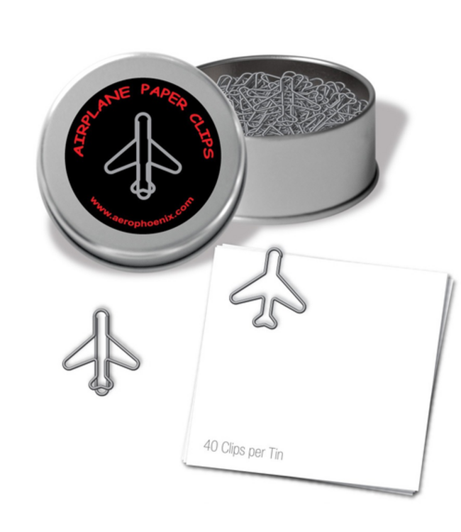 Jet Airplane Paper Clips, Silver