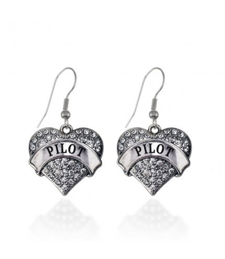 Pilot Pave Heart Earrings