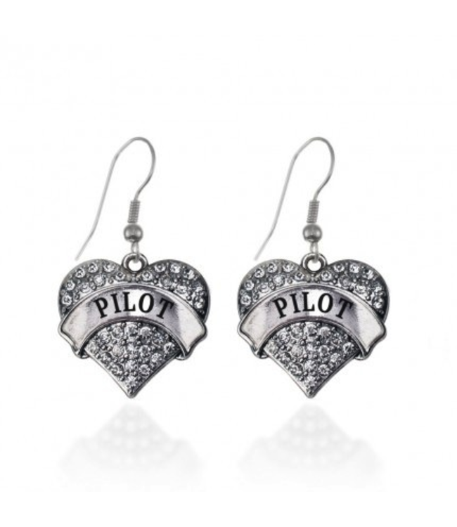 Pilot Pave Heart Earrings
