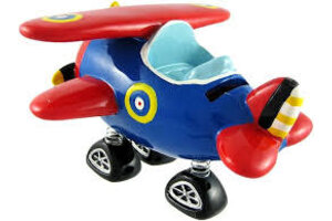 King Max Products, Inc. 7'' Red Bi-Plane Coin Bank