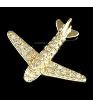Lauren-Spencer Pin: Airplane w/ Crystals
