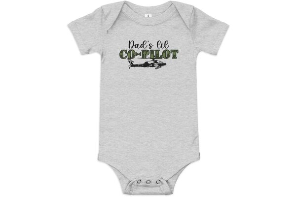 The Cylinder Shop Co-Pilot Baby Onesie: Bright Helicopter