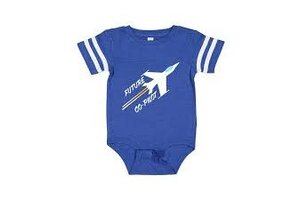 The Cylinder Shop Co-Pilot Baby Onesie: Blue Jet