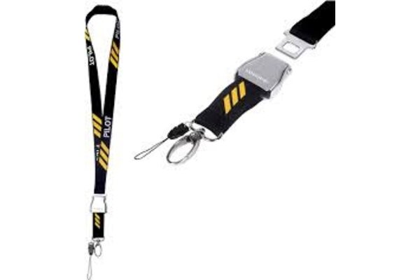 Lanyard: Pilot Yellow 3 Stripe