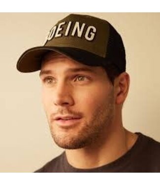 Cap: BOEING MESH BACK Hat, BLACK AND KHAKI