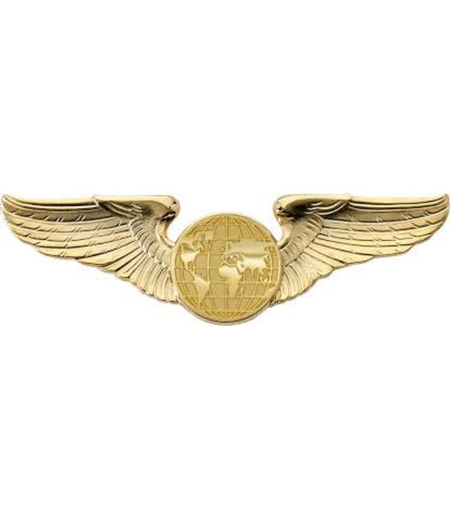 Plain Wing With Globe Gold Emblem