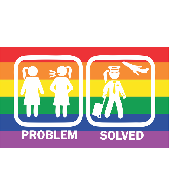 Sticker: Problem Solved (Pride W)