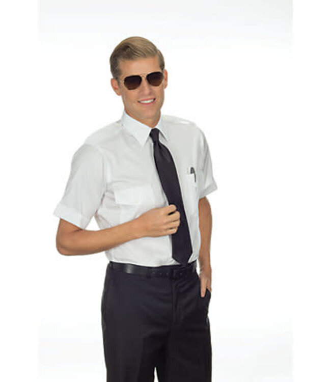 Phillips Van-Heusen Corp Shirt: Aviator SS 100% Cotton Non-Iron Wht 16.5 - CLEARANCE, FINAL SALE