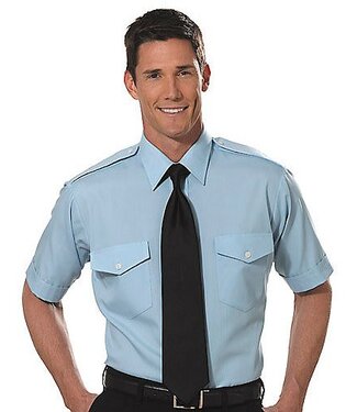 Phillips Van-Heusen Corp Shirt: Aviator SS Blu 14.5