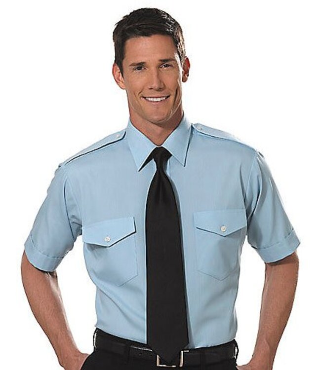 Phillips Van-Heusen Corp Shirt: Aviator SS Blu 14.5