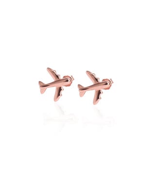 Airplane Earrings, rose gold
