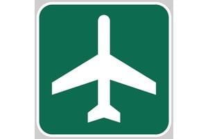 Metal Reflective Sign, Airport Ahead