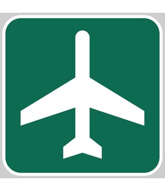 Metal Reflective Sign, Airport Ahead