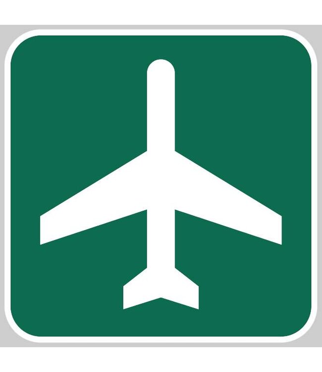 Metal Reflective Sign, Airport Ahead