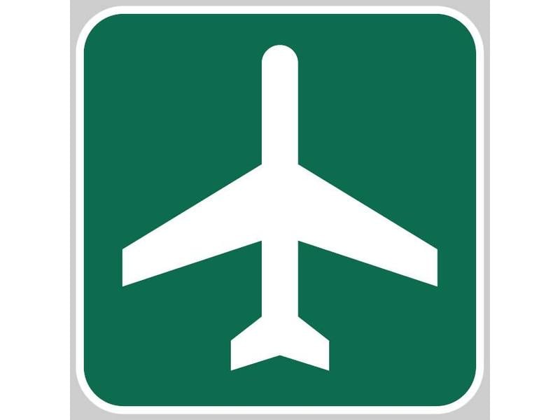Metal Reflective Sign, Airport Ahead
