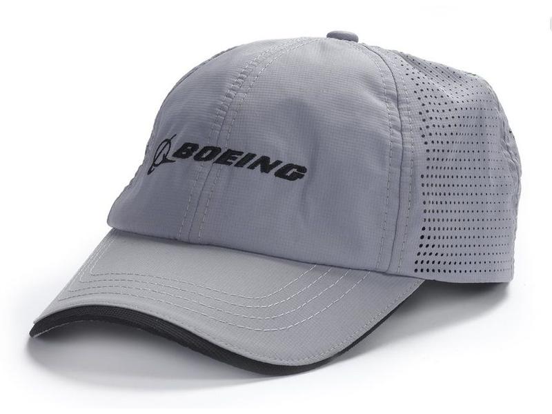 The Boeing Store Cap: Boeing Logo Performance Hat Grey