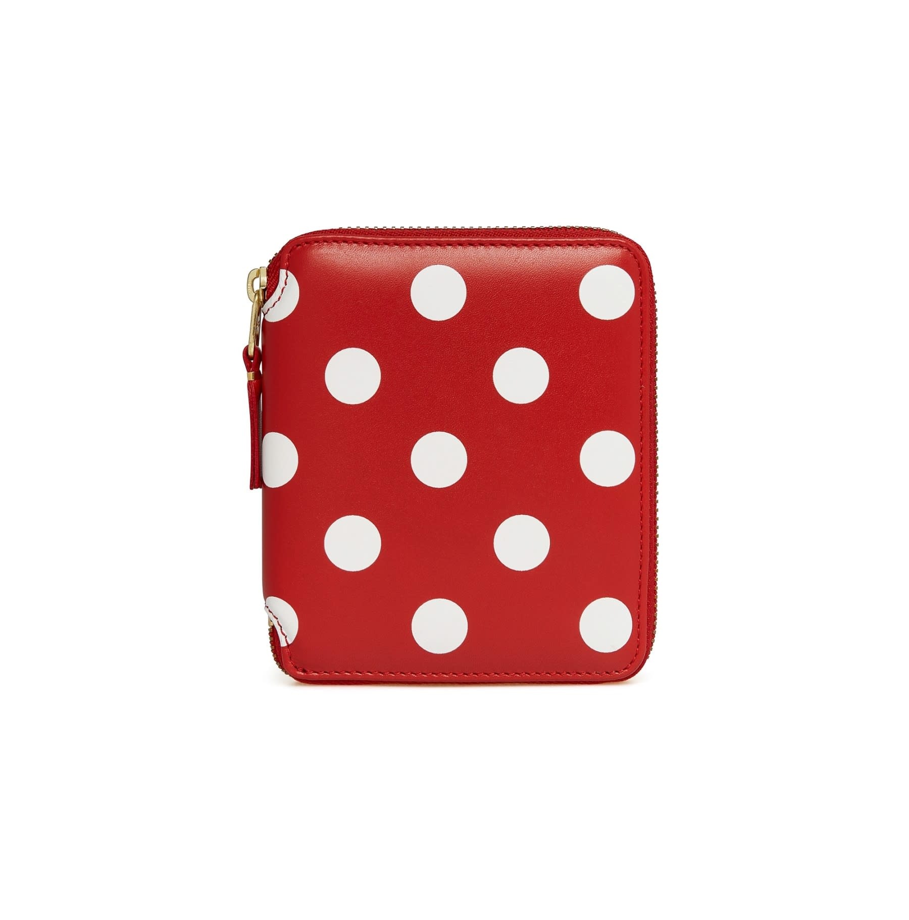 Full Zip Medium Wallet Polka Dot Red 