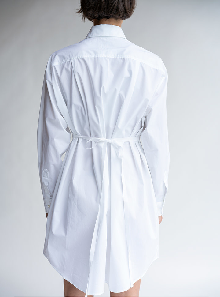 white poplin shirt dress
