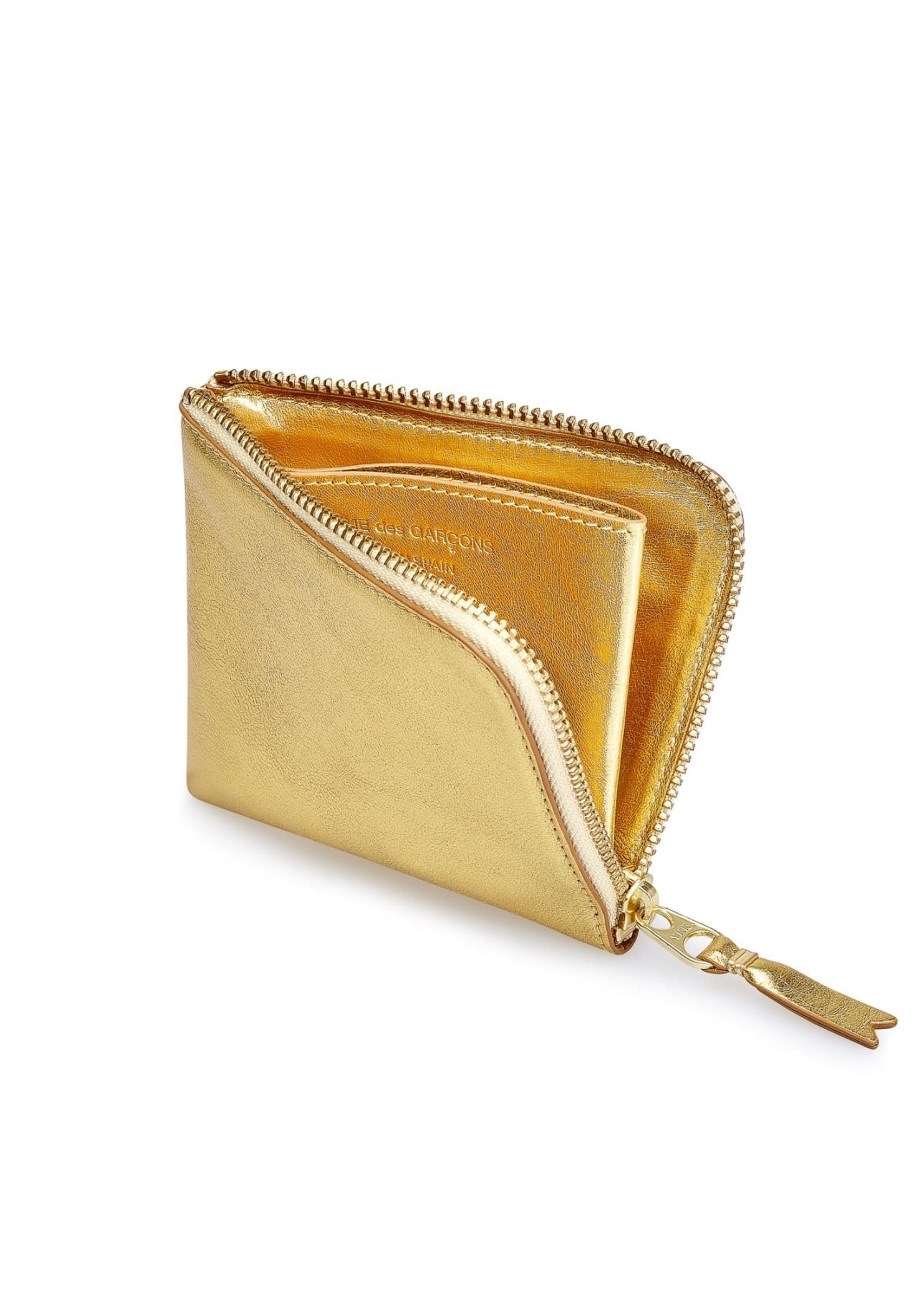 COMME des GARÇONS WALLET 1/2 Zip Wallet Gold Foil SA3100G