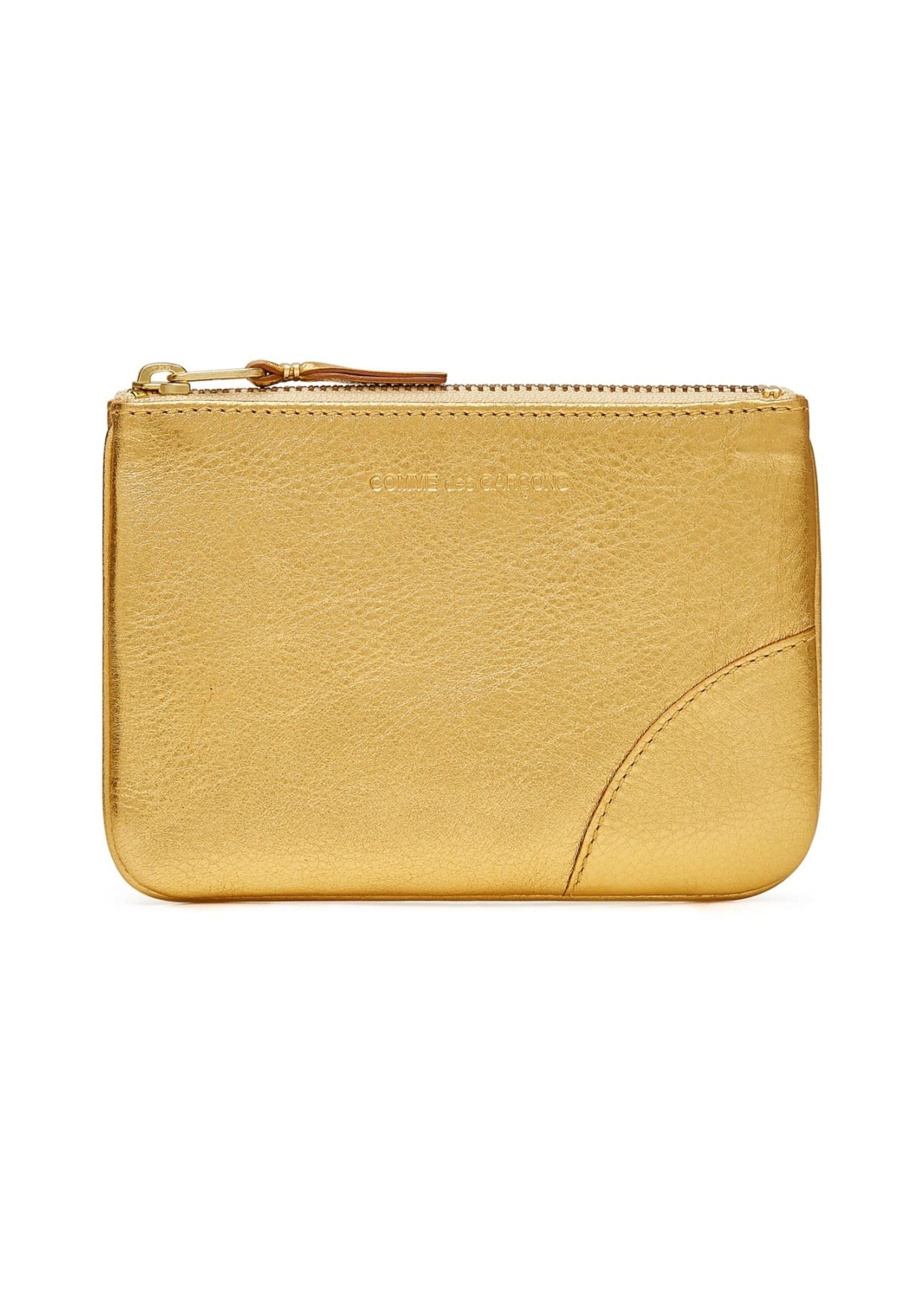 COMME des GARÇONS WALLET Small Zip Pouch Gold Foil SA8100G