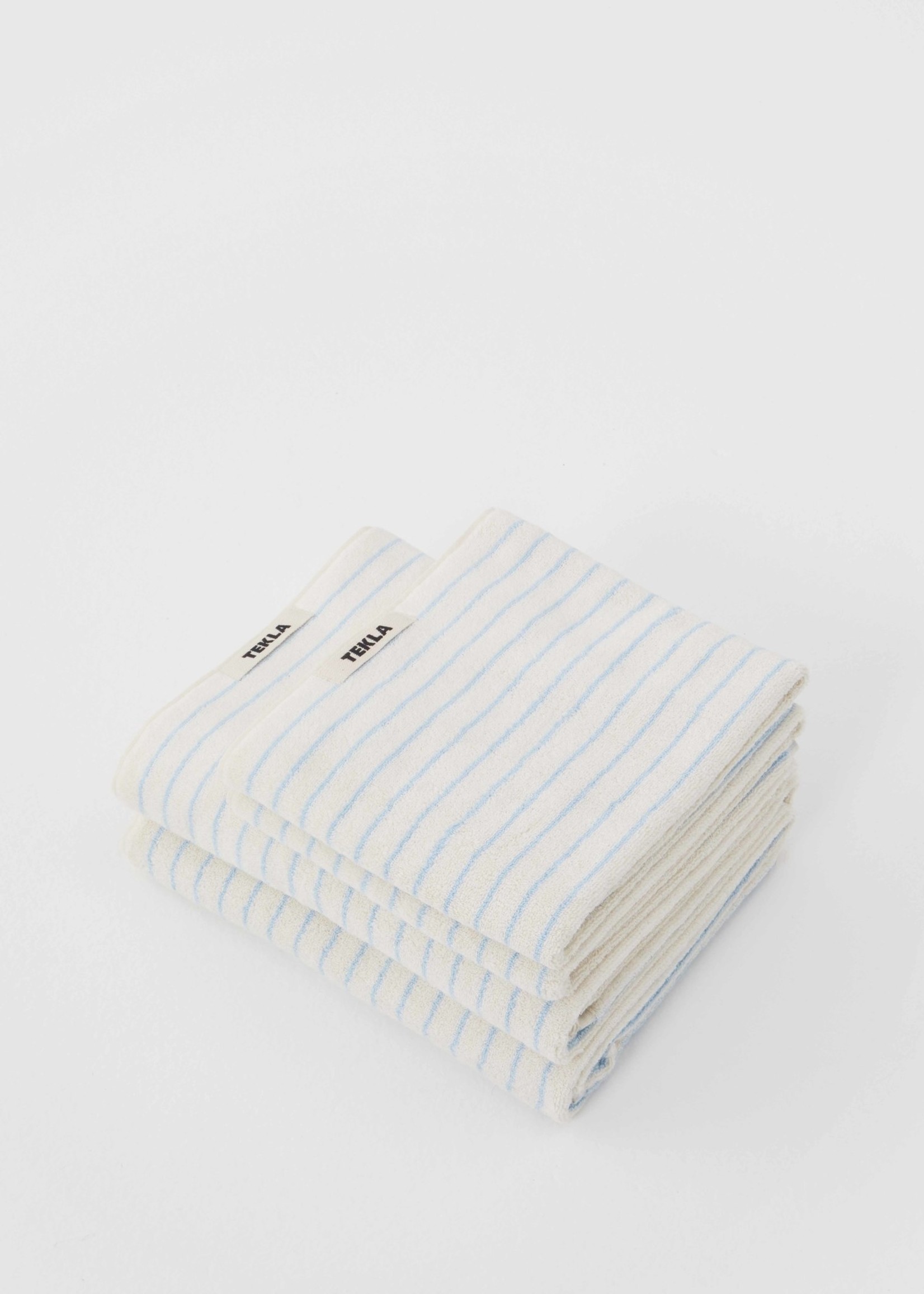 TEKLA TEKLA Organic Bath Towel in Baby Blue Stripe